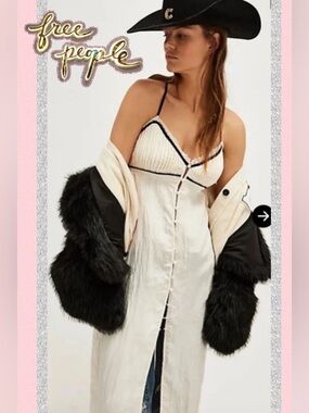 🆕 FREE PEOPLE Intimately Brighter Days Maxi Slip Dress Whisper White Small